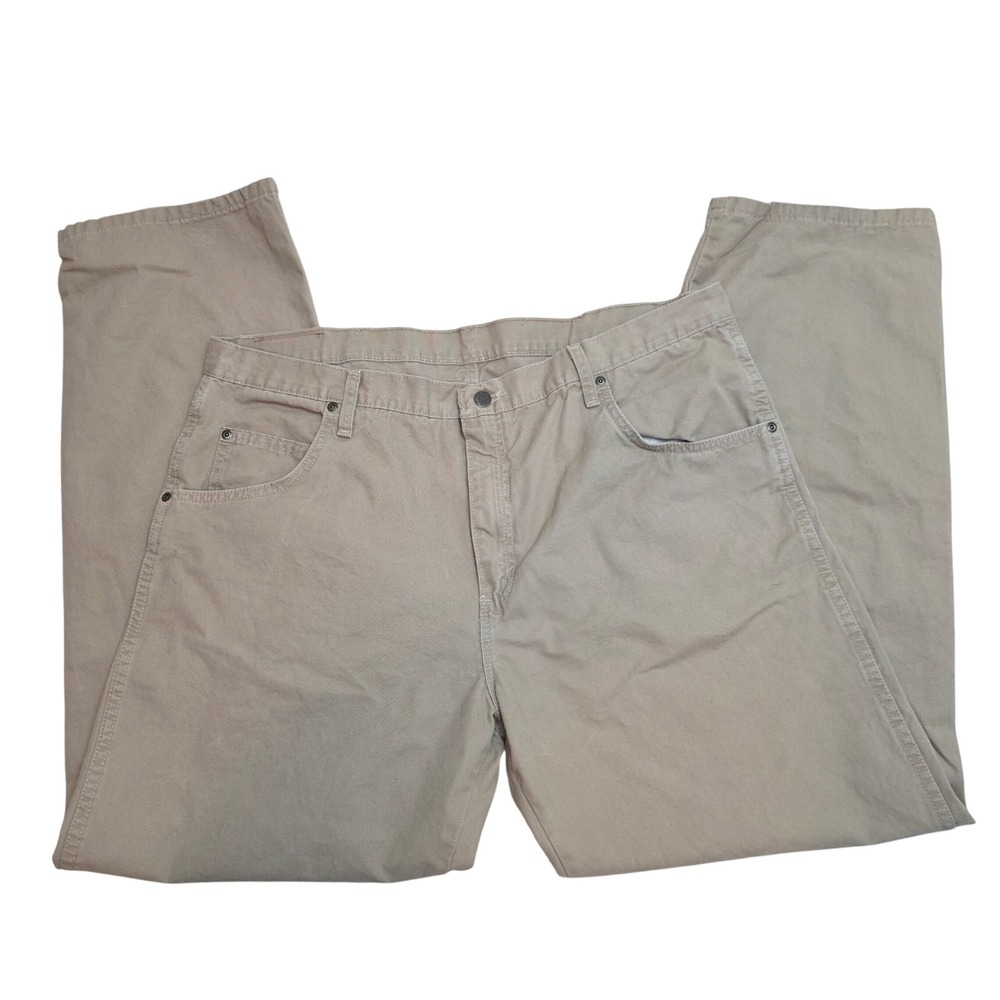 Wrangler Rugged Wear Men's Tan Carpenter Pants Size 40x32 Cotton